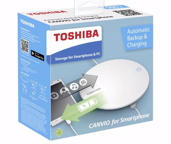 »Canvio for Smartphone« ermöglicht zugleich Backup und Laden eines Android-Smartphones (Bild: Toshiba)