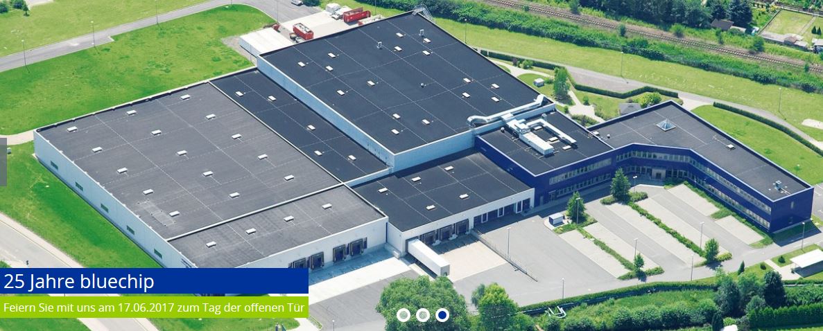 Produktionsstandort des IT-Unternehmens Bluechip Computer in Meuselwitz (Bild: Bluechip Computer)