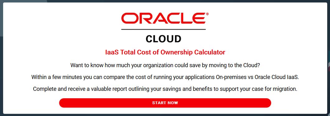 Der Eingang zum Cloud-TCO-Calculator (Bild: Oracle)