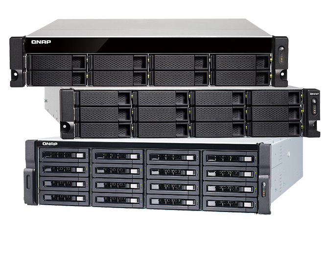 Qnap »TS-x73U«-Serie acht, zwölf oder 16 Bays.