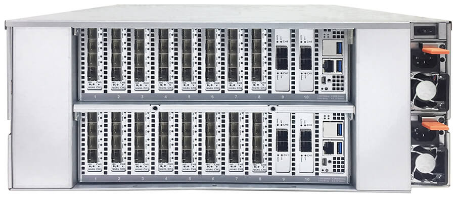 Die Infrotrend GS-5000-Serie unterstützt Fibre-Channel, iSCSI, Infiniband und FCoE.