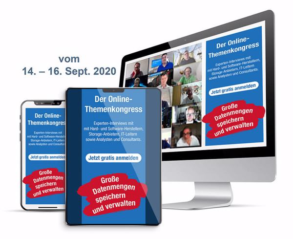 Online-Themenkongress Große Datenmengen speichern und verwalten, am 14. bis 16. September 2020