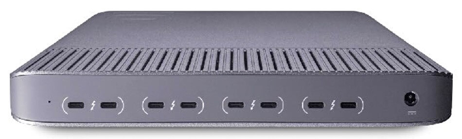 Rückansicht mit 8 Thunderbolt-Ports