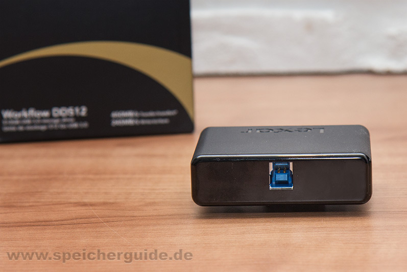 Das DD512 ist mit einem USB-3.0-Typ-B-Port ausgestattet.