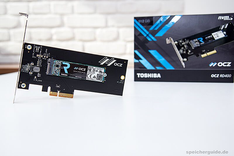 Toshiba »OCZ RD400« mit M.2-Interface und NVMe-Protokoll.